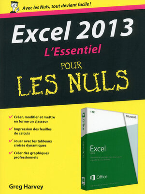 cover image of Excel 2013 L'Essentiel Pour les Nuls